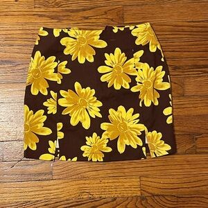 Brown and yellow floral skirt